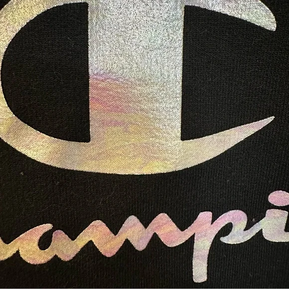 Women’s Champion Black Crew with Iridescent Logo, size Medium - Picture 3 of 6